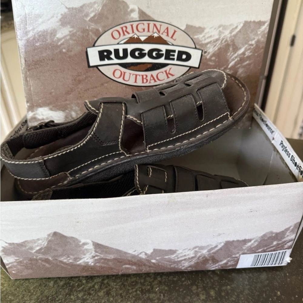 Men's Rugged Original Outback Brown Sandals Size 12